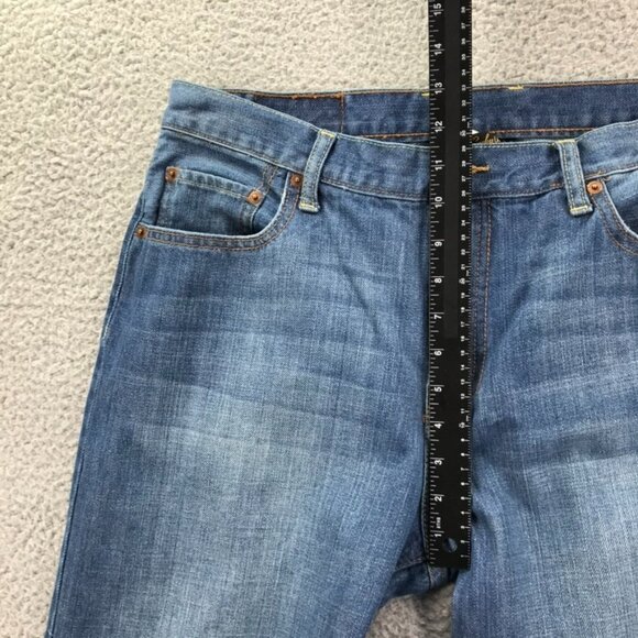 LUCKY BRAND Mens Size 34x28 Short Straight Leg 165 100% Cotton Blue Denim Jeans - Picture 12 of 16